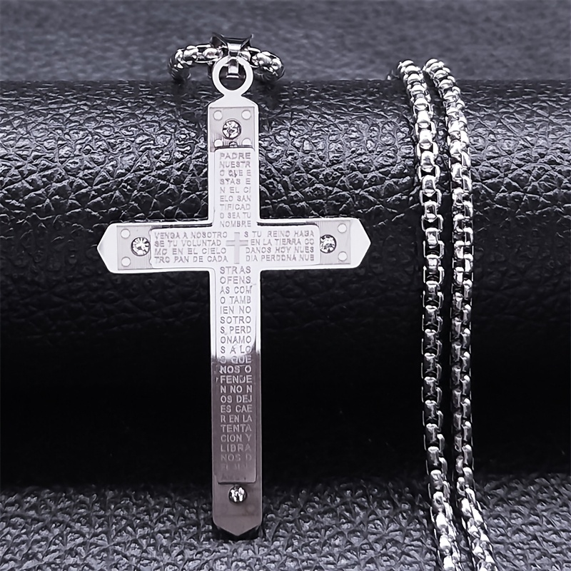 The Lord's Prayer Cross Bible Necklace for Believers